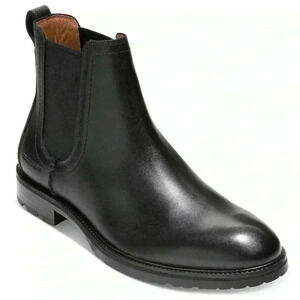 NEW Cole Hann Warner Grand Chelsea Black Leather Boot Men’s Size 9.5M